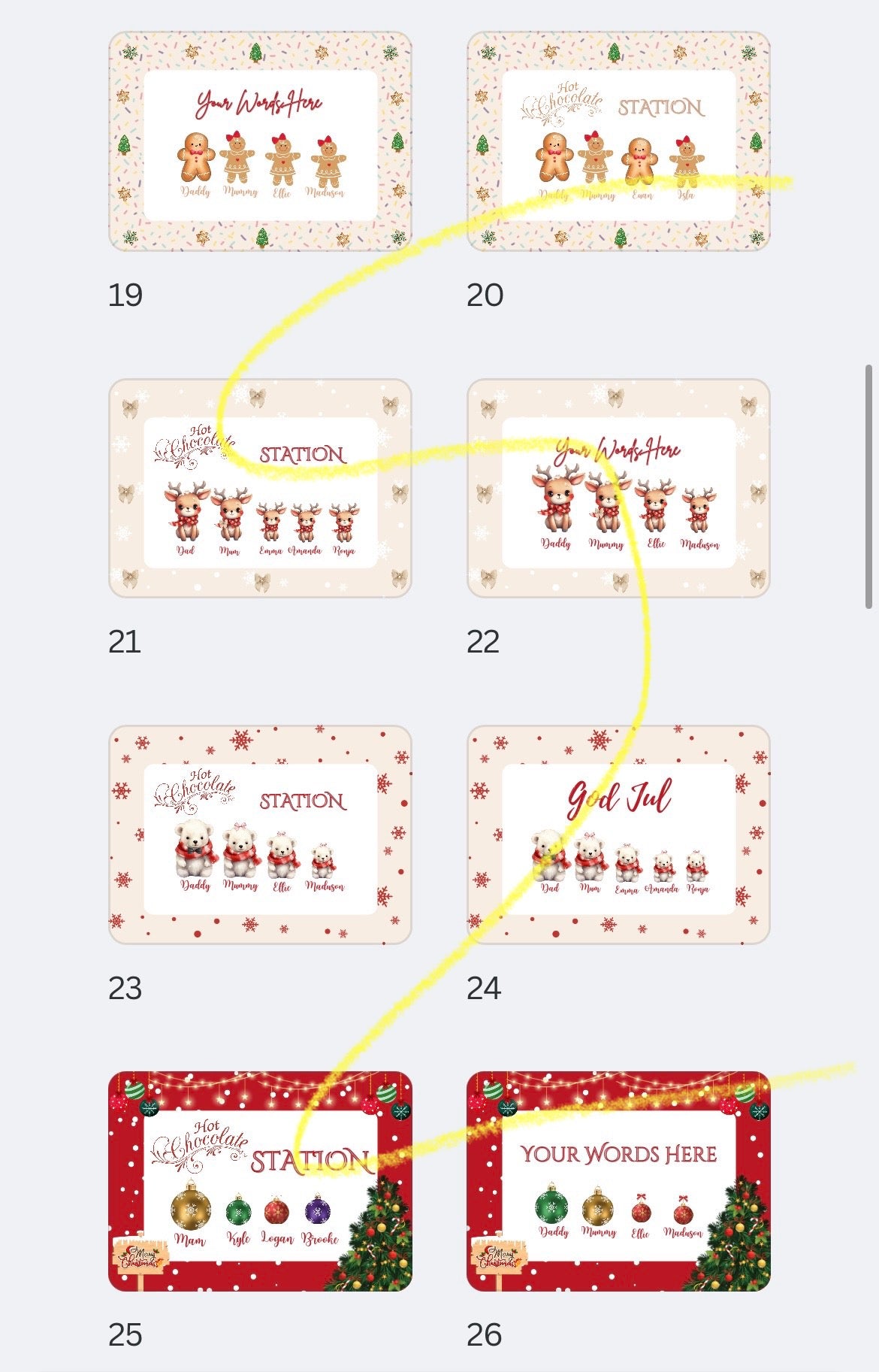 Hot Chocolate Station Board