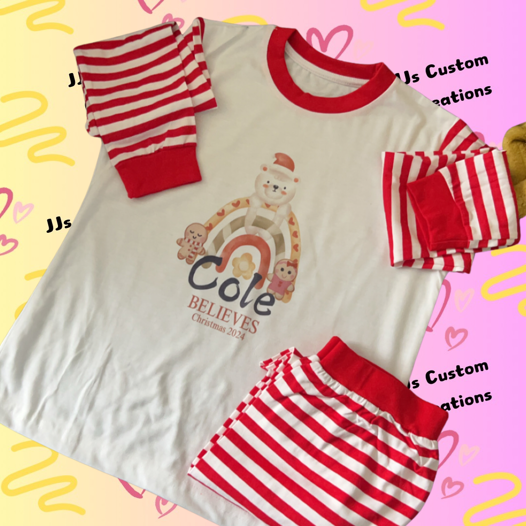 Kids Stripy Christmas Pyjamas
