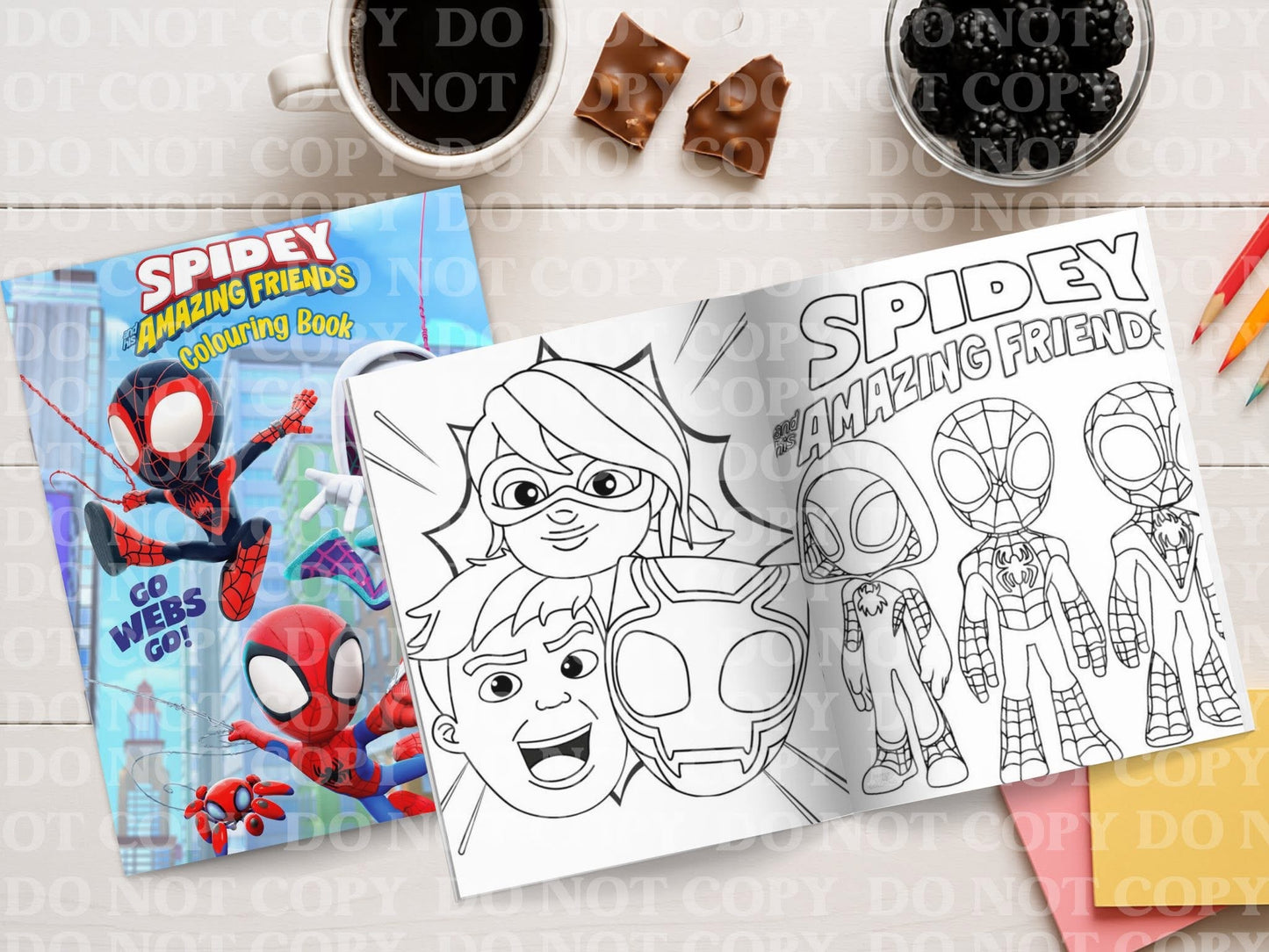 Spidey Colouring book | Personalised Colouring Book | Wire Bound, 20 Pages | Colouring for Kids & Adults