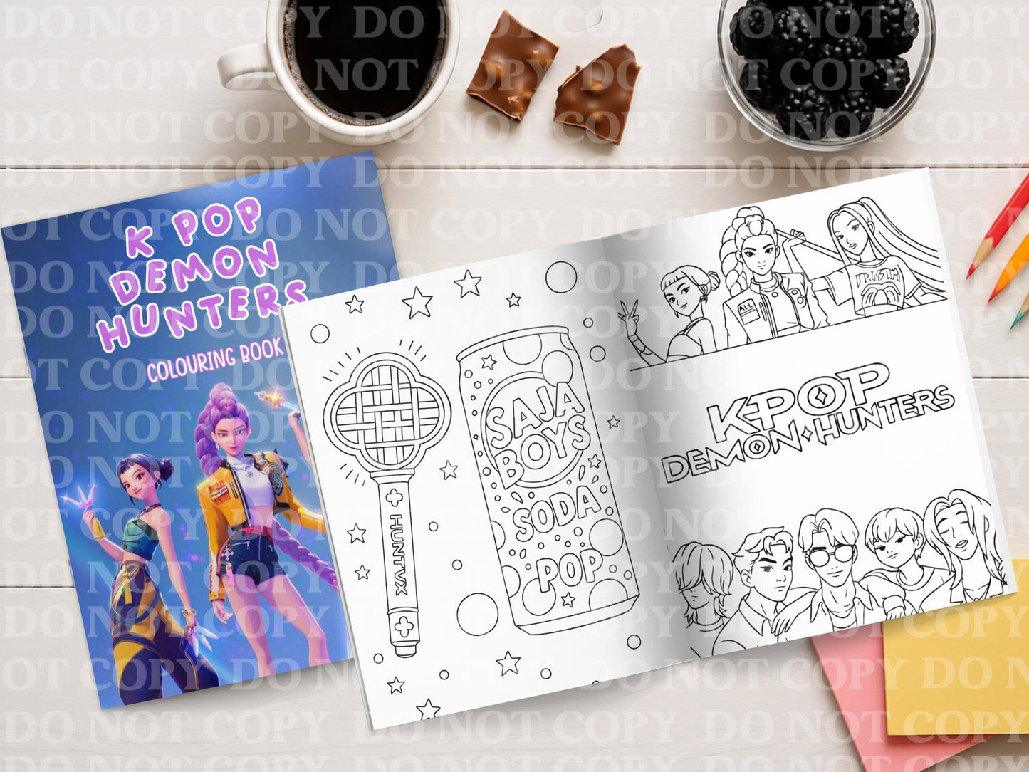 K-Pop Demon Hunters Colouring Book | Personalised Colouring Book | Wire Bound, 20 Pages | Colouring for Kids & Adults