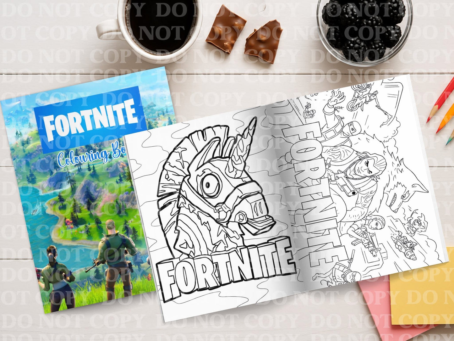 Fortnite Colouring Book | Personalised Colouring Book | Wire Bound, 20 Pages | Colouring for Kids & Adults