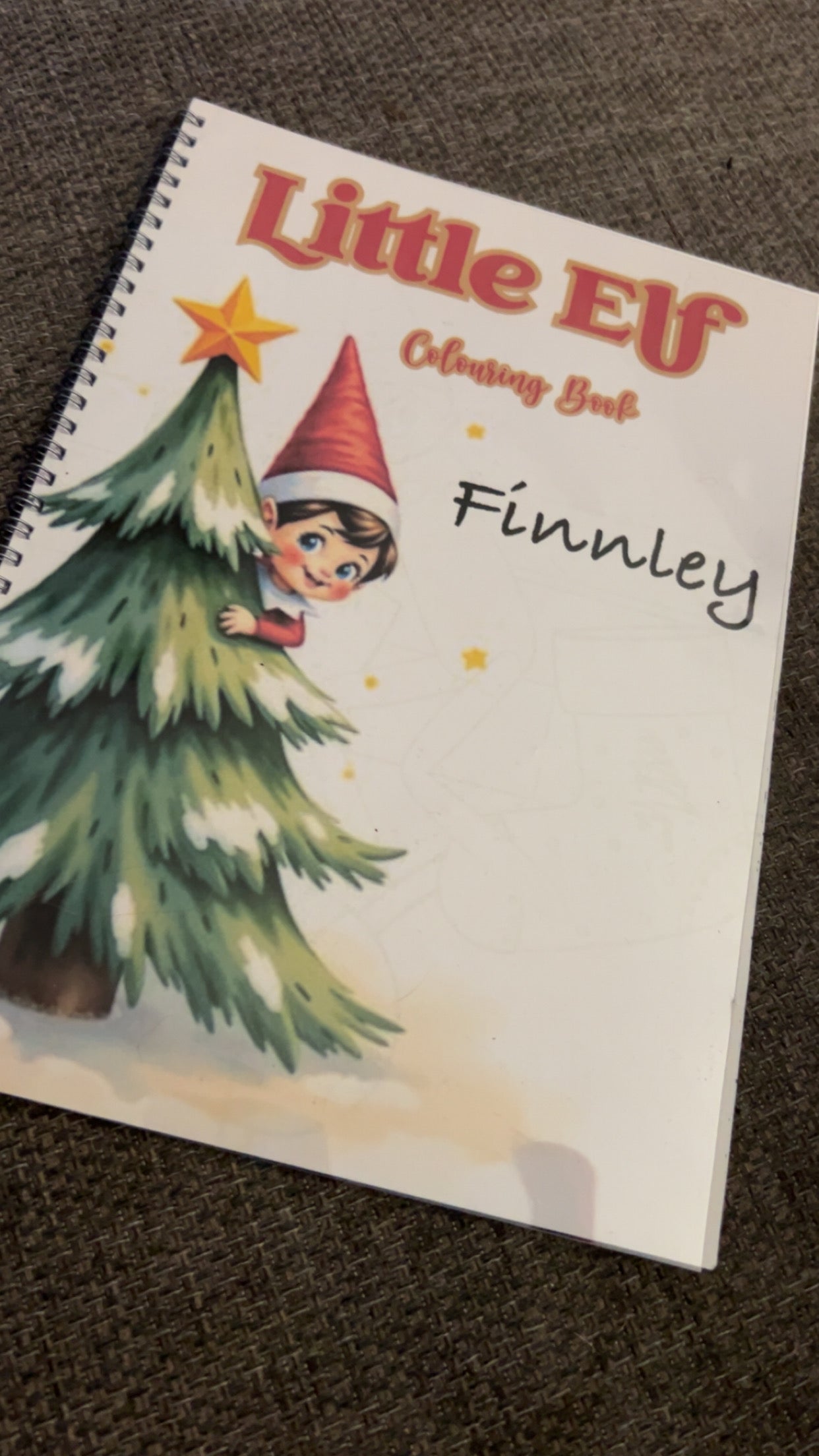 Naughty Elf Colouring book | Christmas colouring | Personalised Colourin | Wire Bound, 20 Pages | Colouring for Kids & Adults |