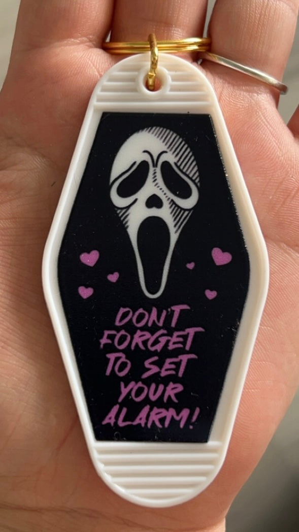 Ghost face alarm keyring
