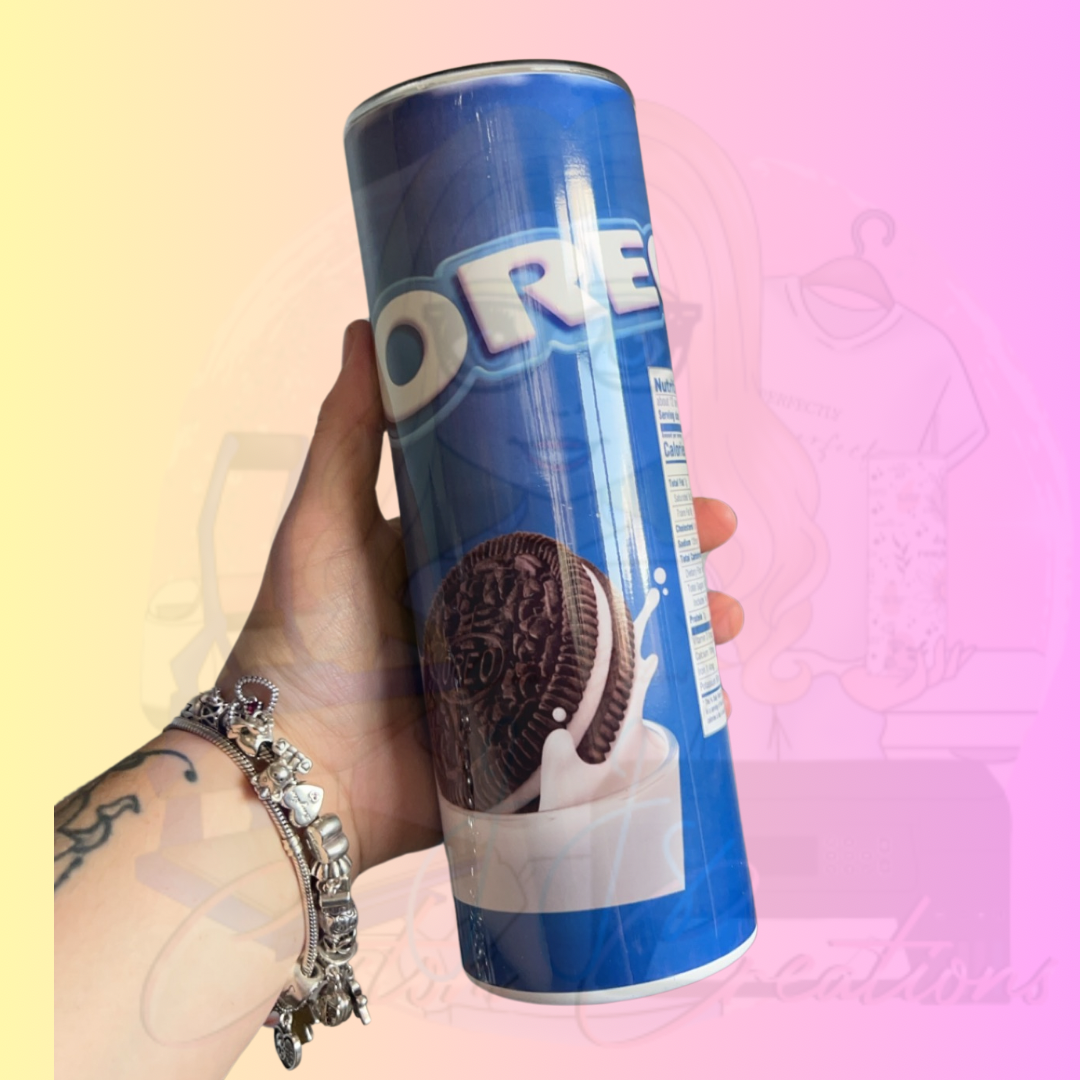 Oreo Cookie Inspired Tumbler | Classic Blue Packaging Design Insulated Drinkware