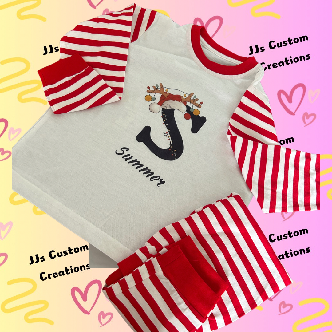 Kids Stripy Christmas Pyjamas