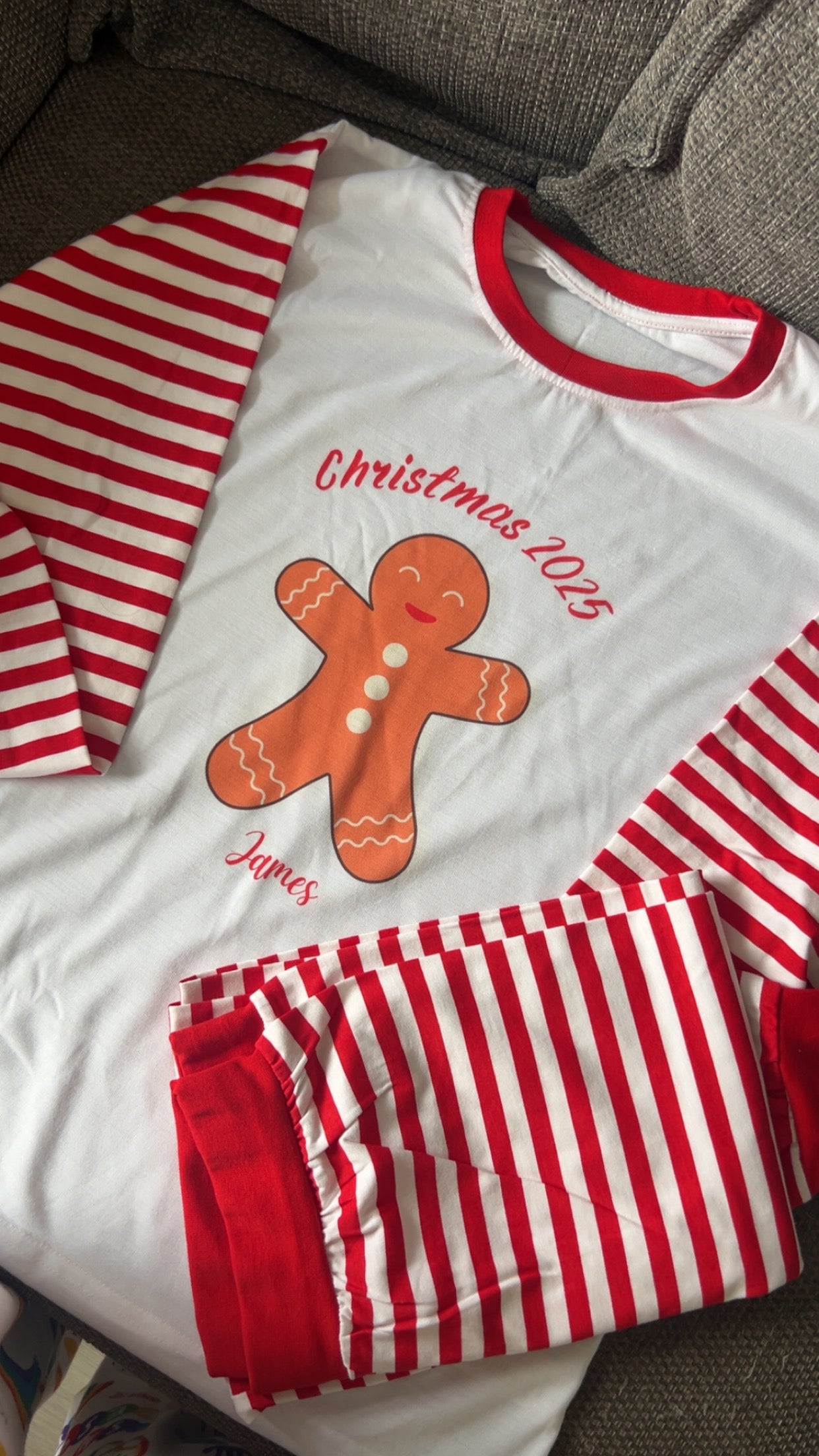 Kids Stripy Christmas Pyjamas