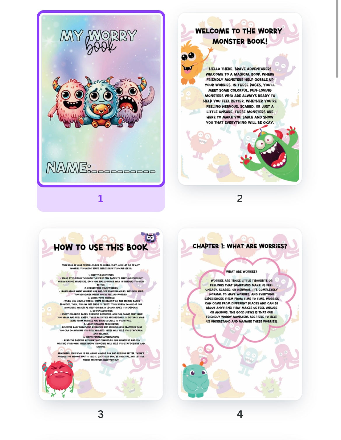 Worry Monster Book