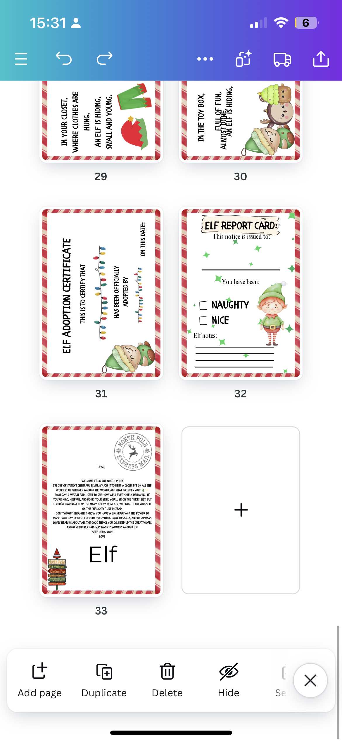 Printed elf pack