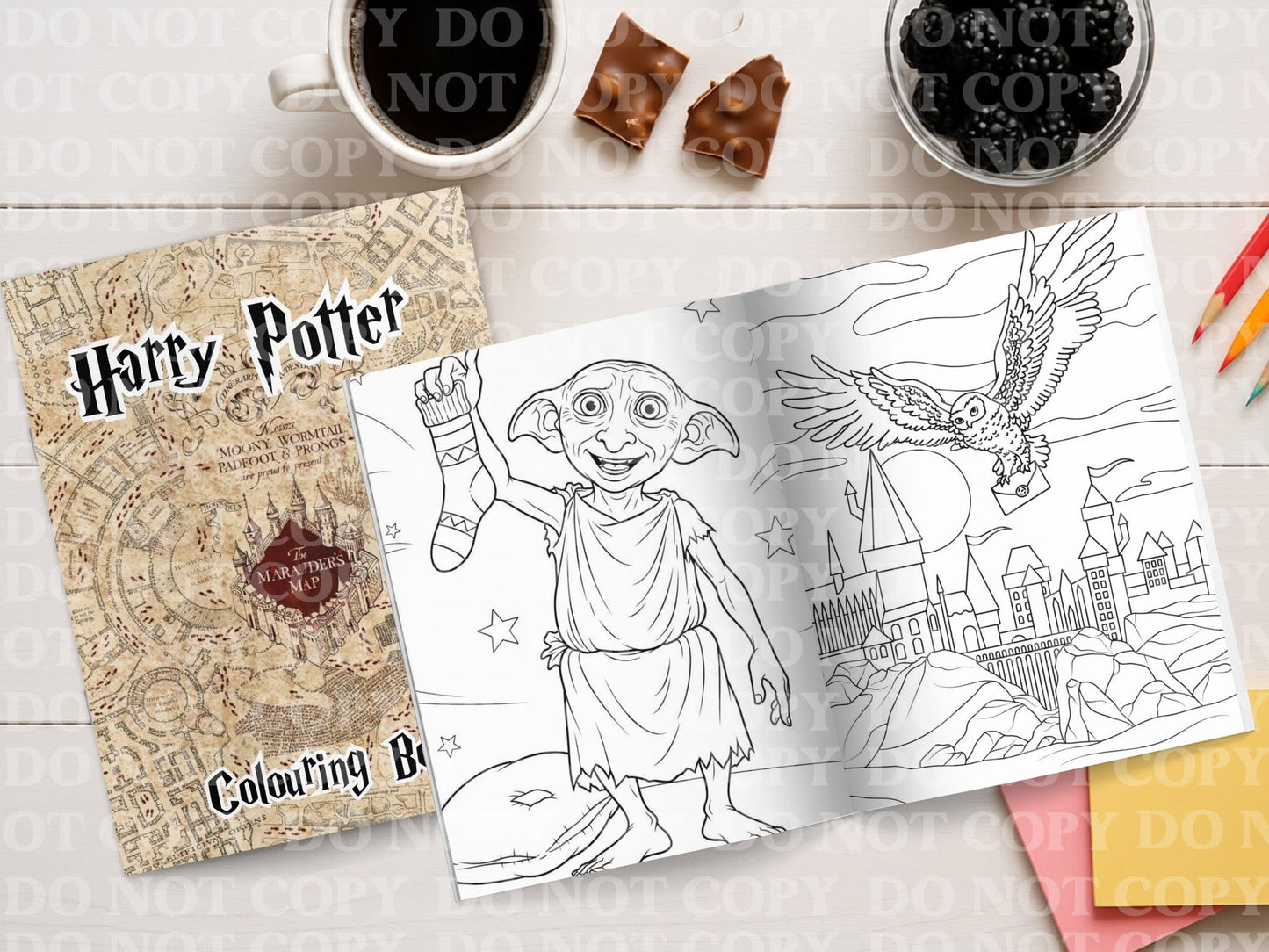 Harry Potter Colouring Book | Personalised Colouring Book | Wire Bound, 20 Pages | Colouring for Kids & Adults