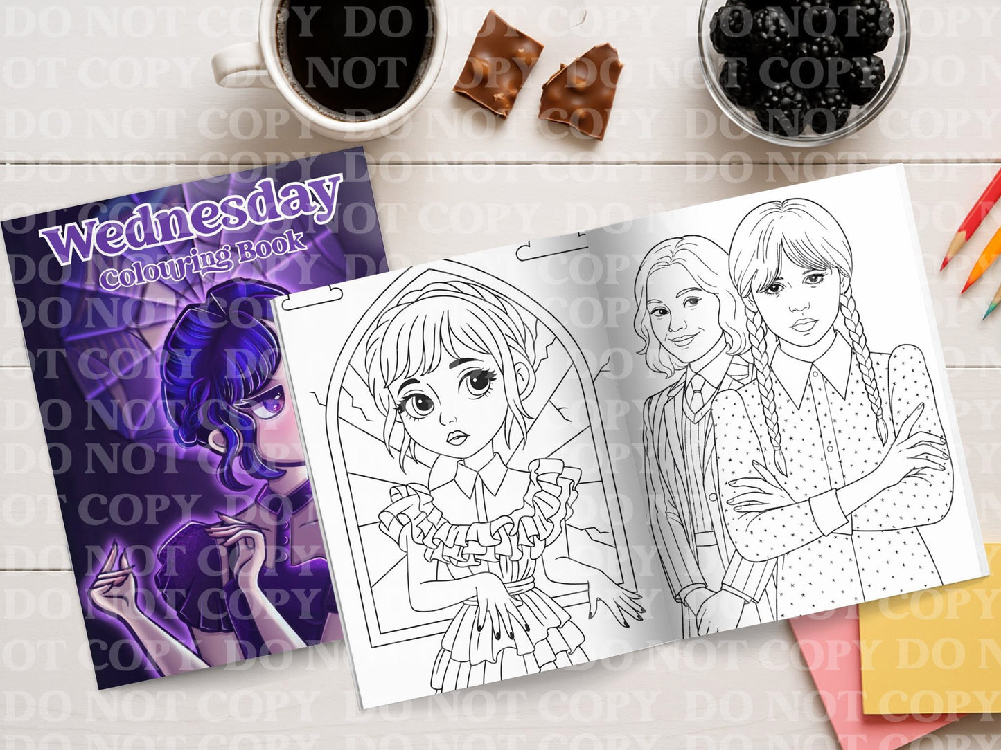 Wednesday Colouring Book |Personalised Colouring Book | Wire Bound, 20 Pages | Colouring for Kids & Adults |