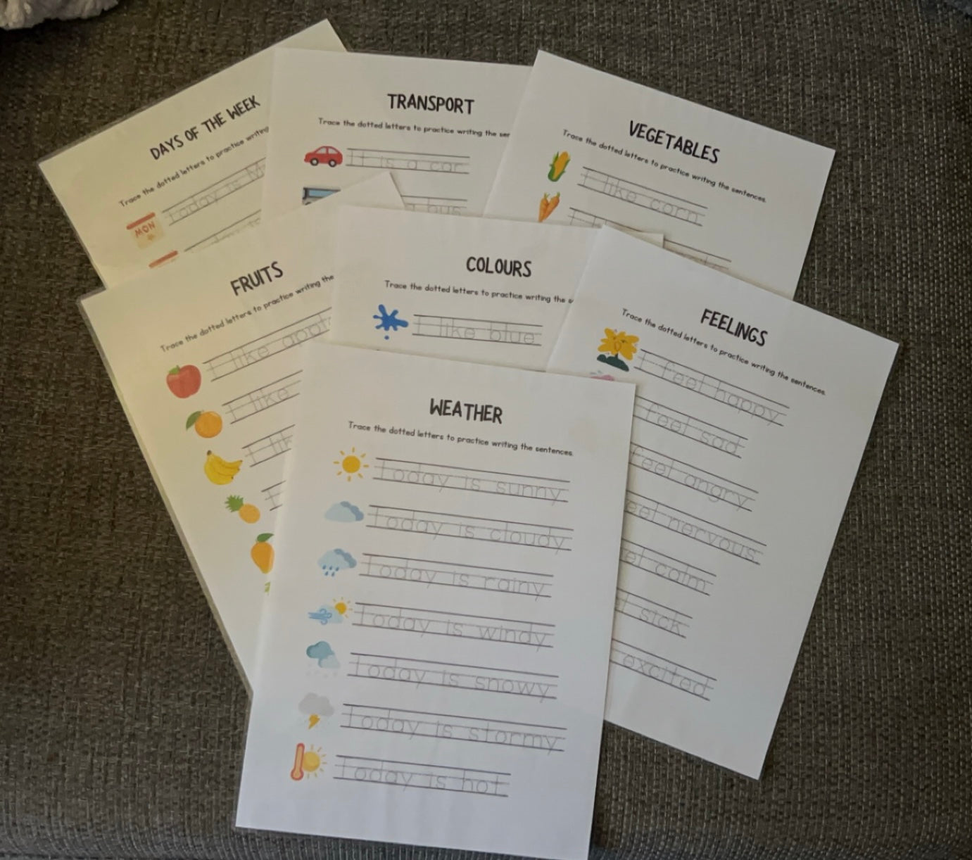 Sentence tracing set