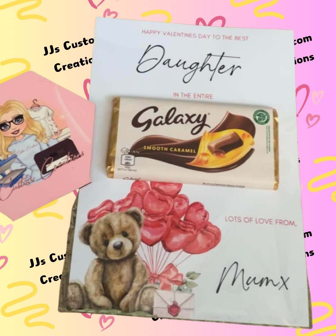 Personalized Chocolate Card Gift – Custom Message Galaxy Chocolate Treat for Valentine’s Day