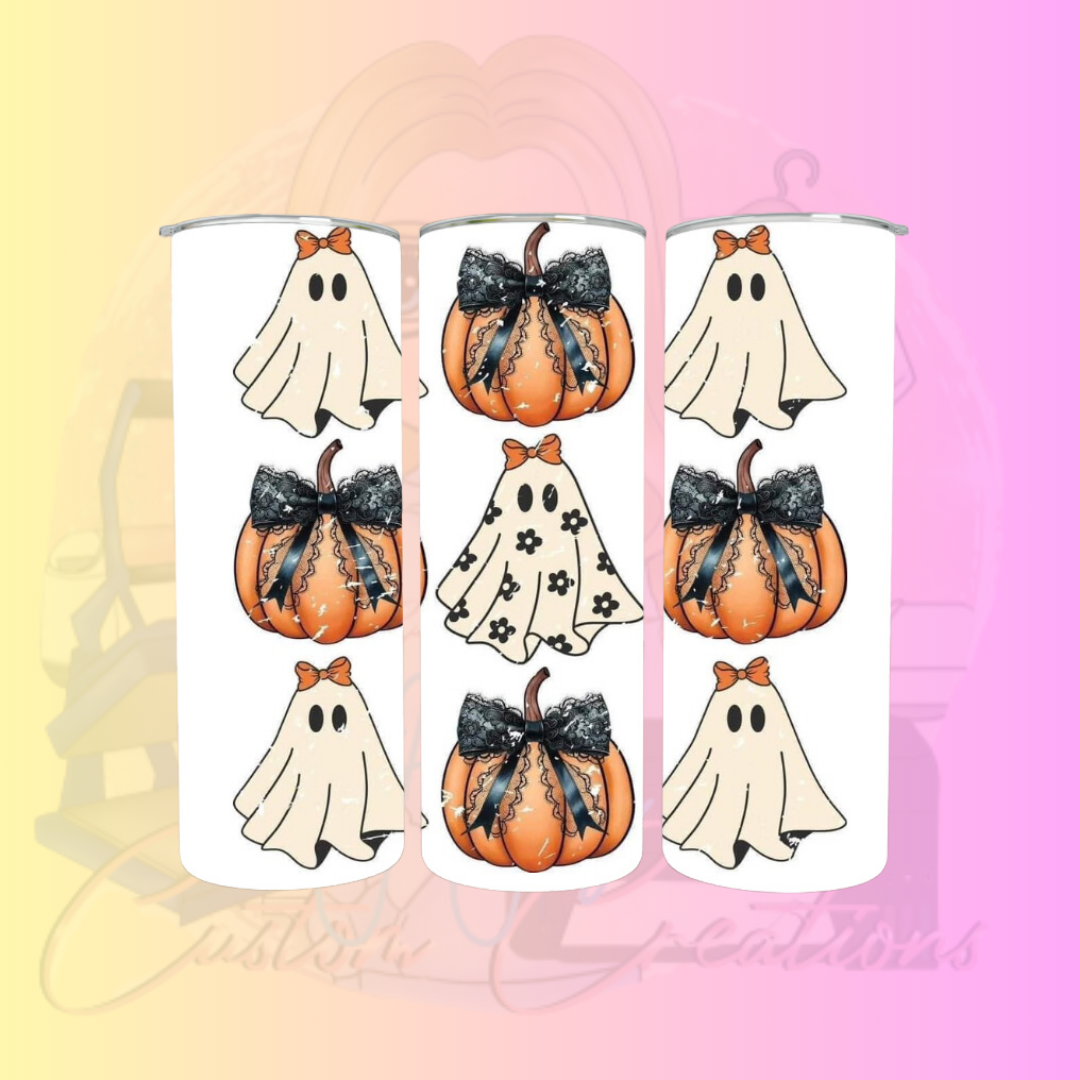 Cute Ghost & Pumpkin Tumbler
