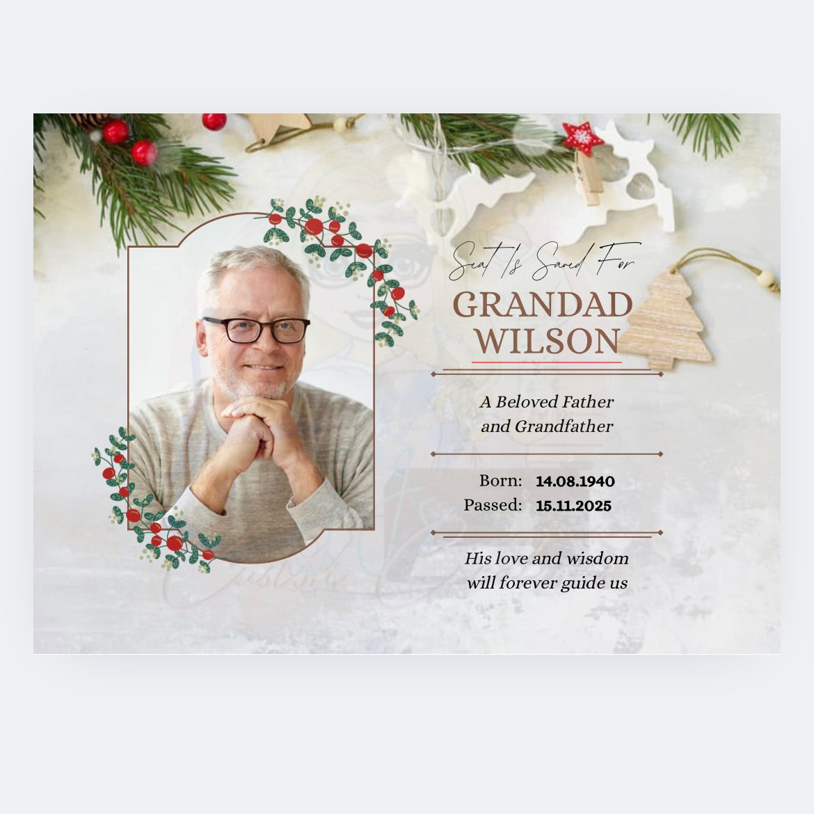 Memorial Christmas Placemats