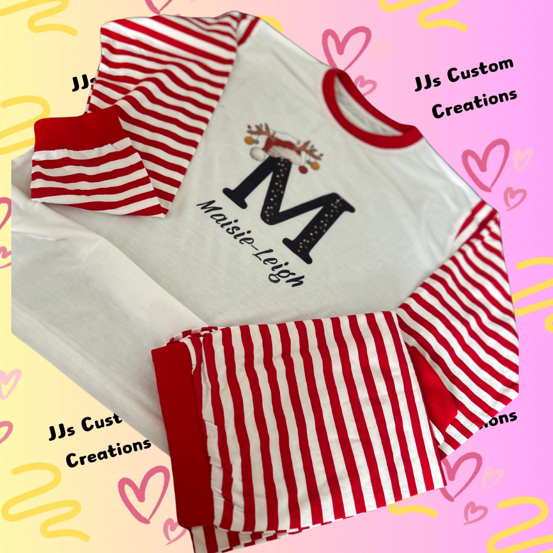 Kids Stripy Christmas Pyjamas