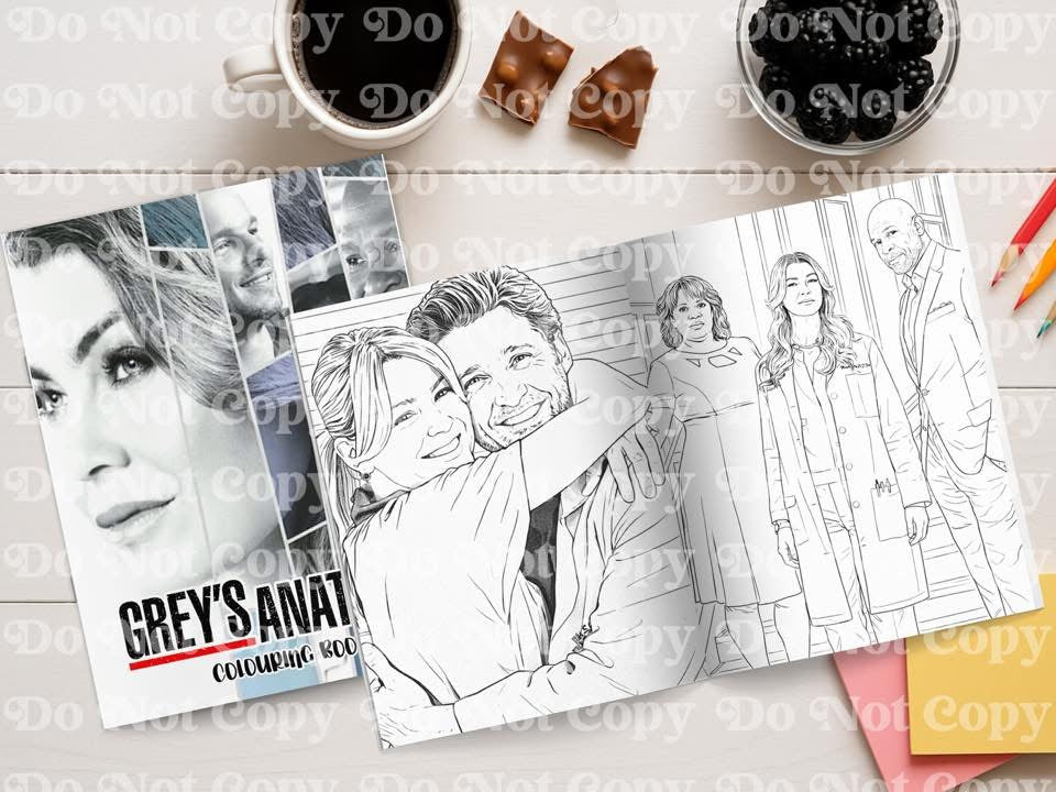 Greys Anatomy Personalised Colouring Book | Wire Bound, 20 Pages | Colouring for Kids & Adults |