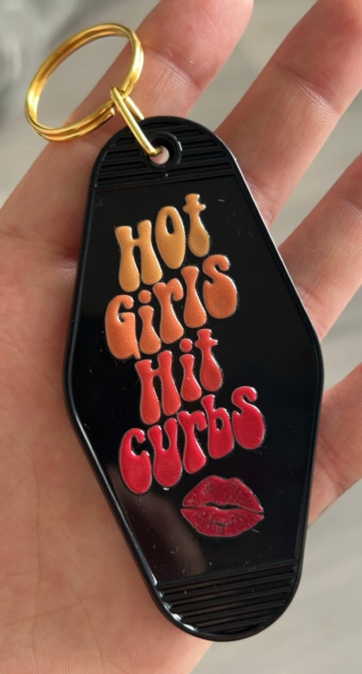 Hot girls hit curbs Keyring