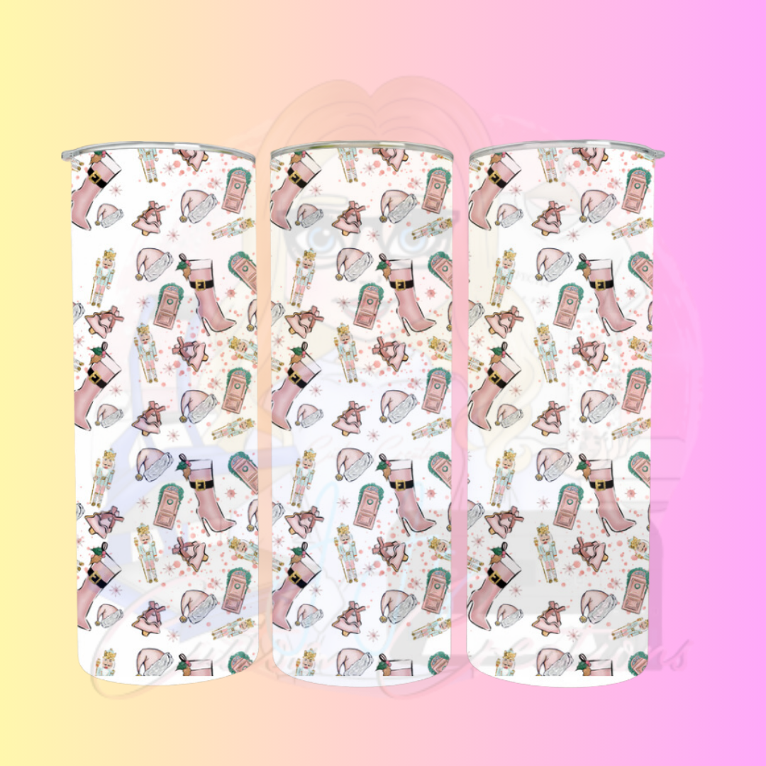 Pink Christmas tumbler