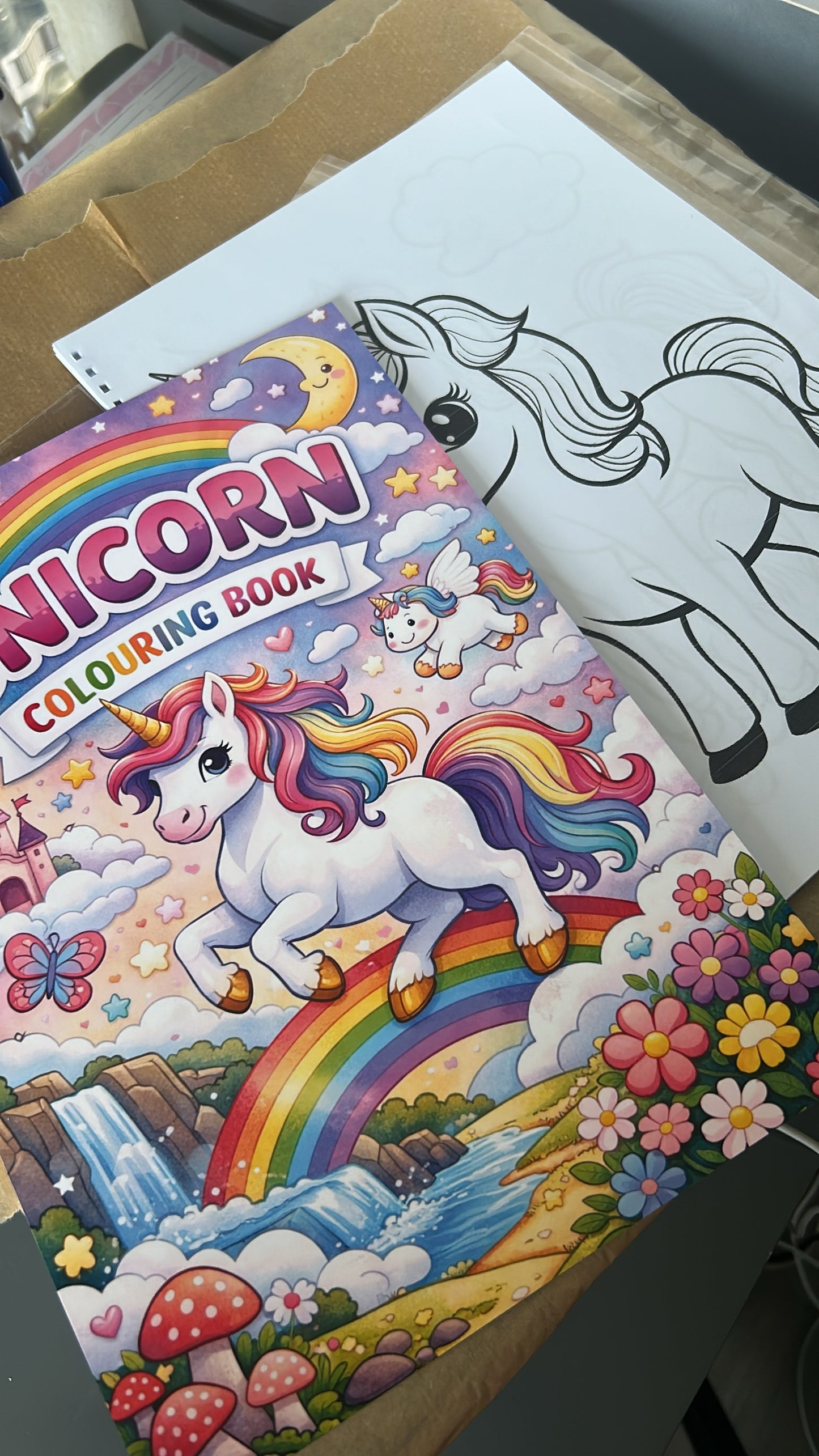 Unicorn Colouring Book | Personalised Colouring Book | Wire Bound, 20 Pages | Colouring for Kids & Adults