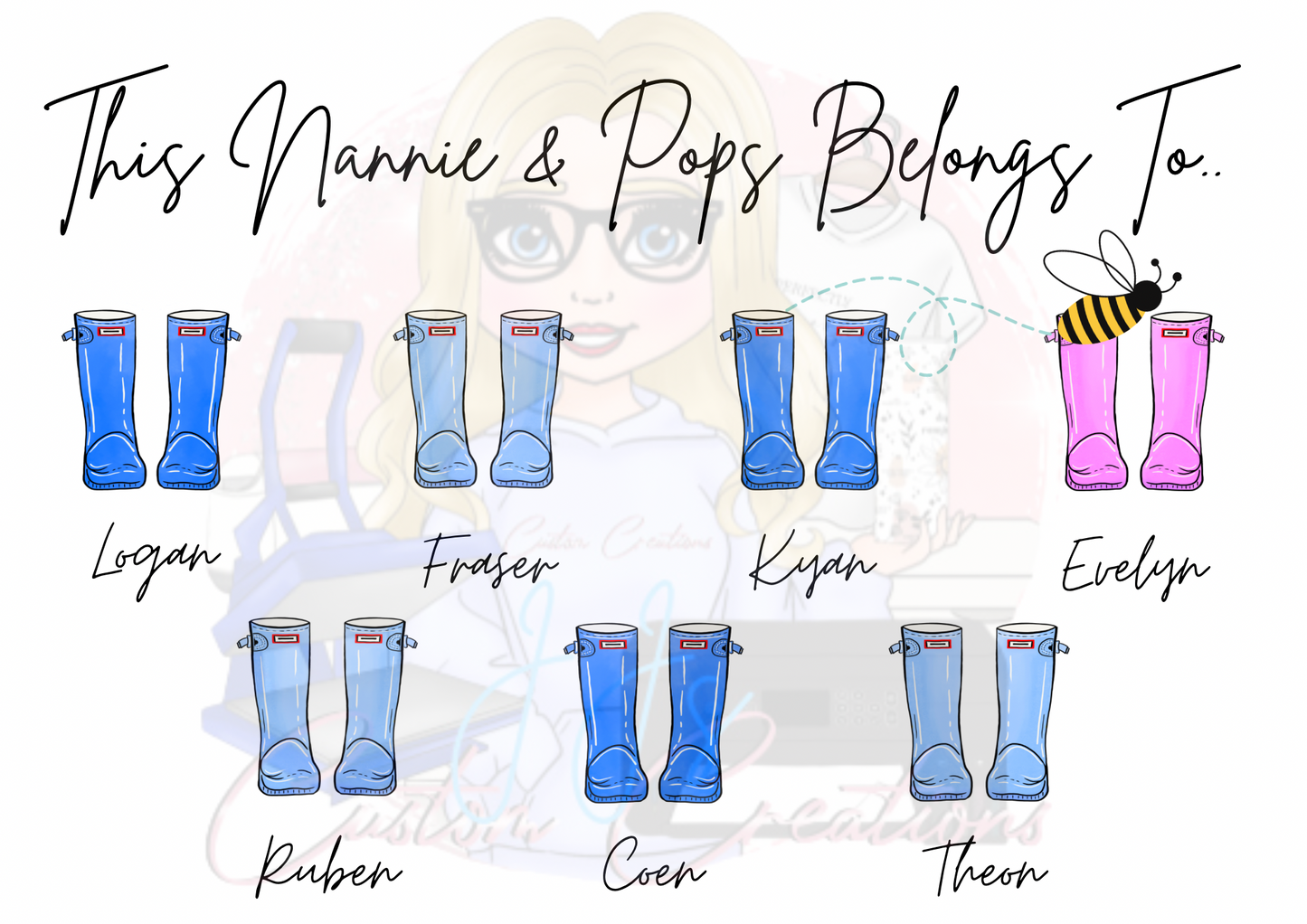 Welly Boots Family Print