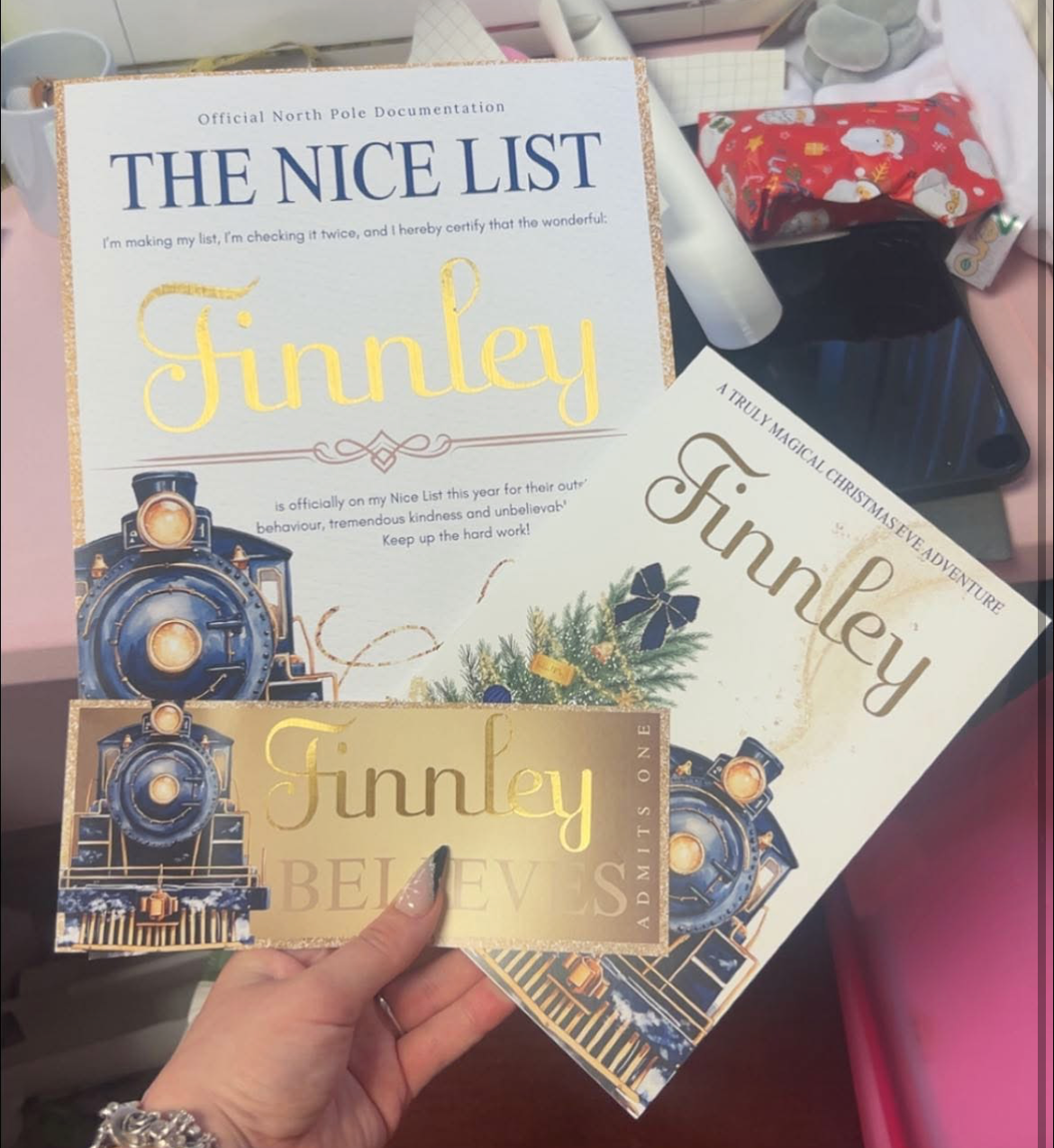Personalised Christmas "Nice List" & Story Set - Polar Express Inspired