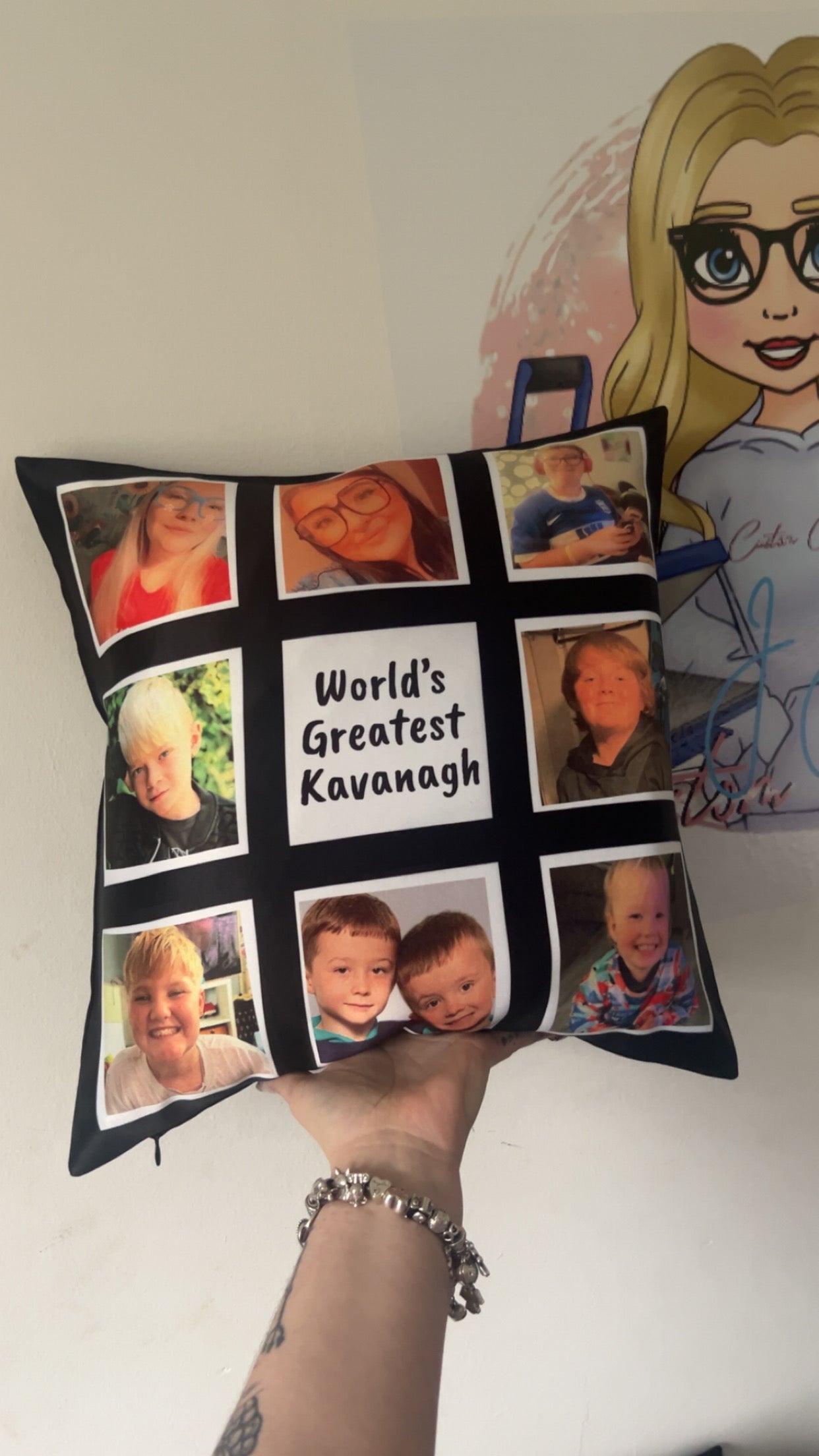 Personalised Photo Grid Cushion | 9-Photo Collage | Custom Memory Pillow | Decorative Throw Cushion for Home