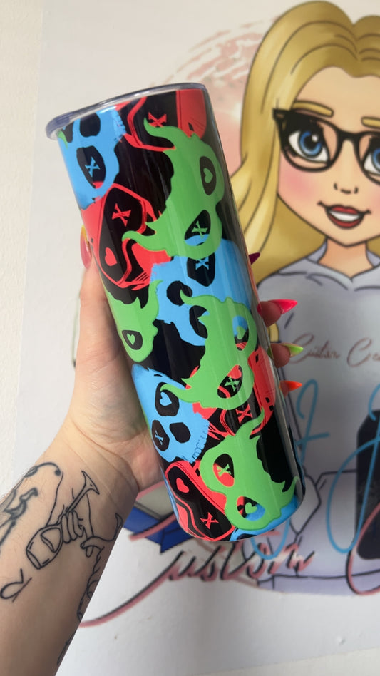 Lights Out Inspired Skull Tumbler – Dark Romance Bookish Cup | 20oz Stainless Steel | Book Lover Gift