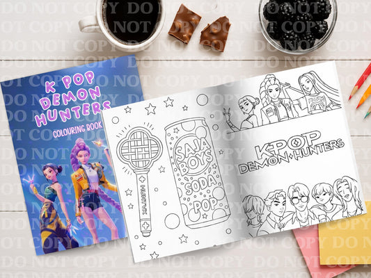 K-Pop Demon Hunters Colouring Book | Personalised Colouring Book | Wire Bound, 20 Pages | Colouring for Kids & Adults