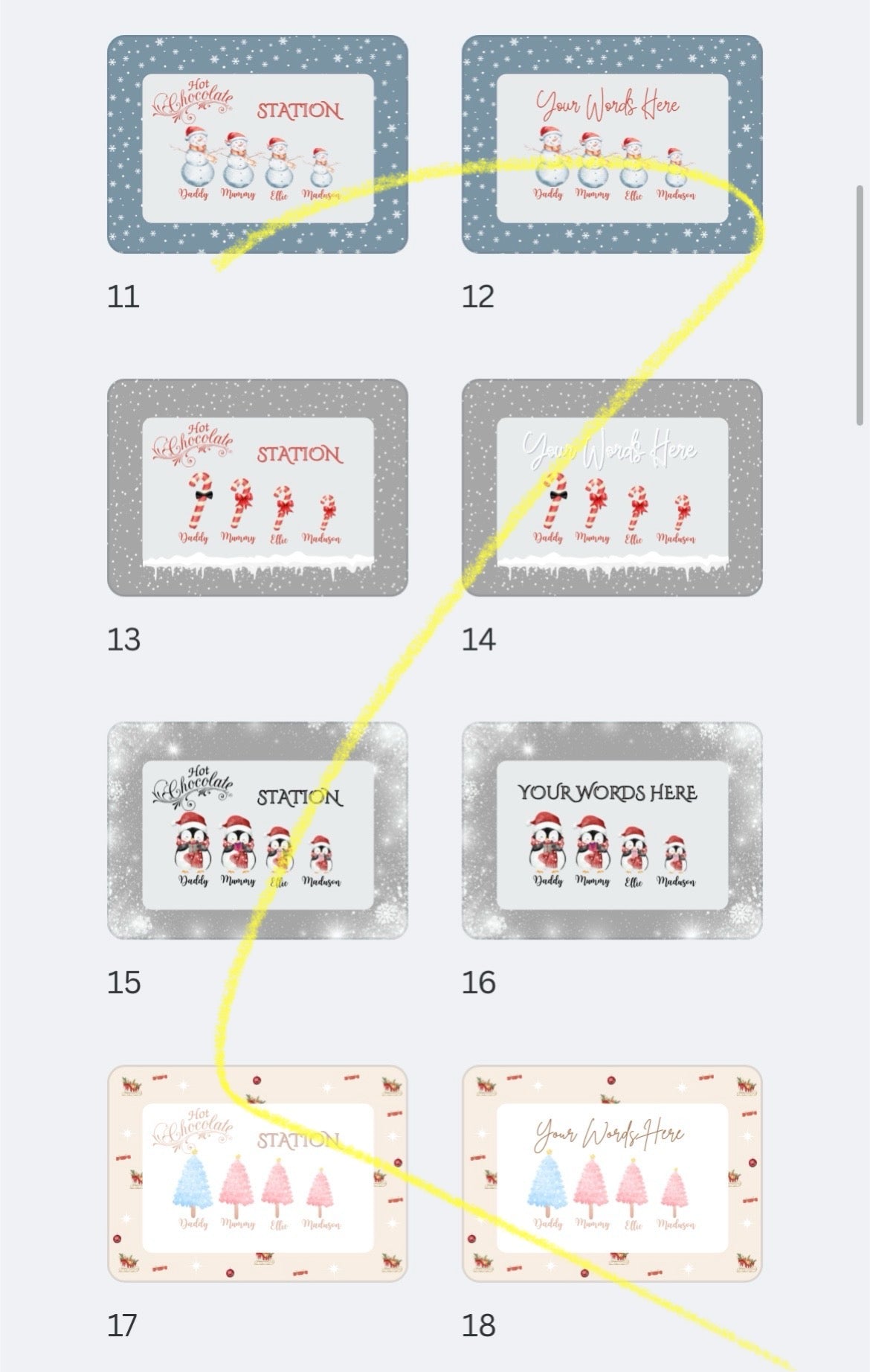 Hot Chocolate Station Board