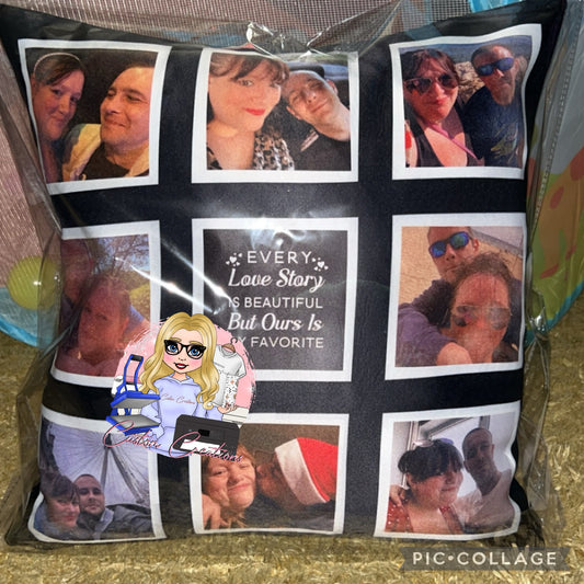 Personalised 9-Photo Grid Cushion – Memory Gift – design option 2