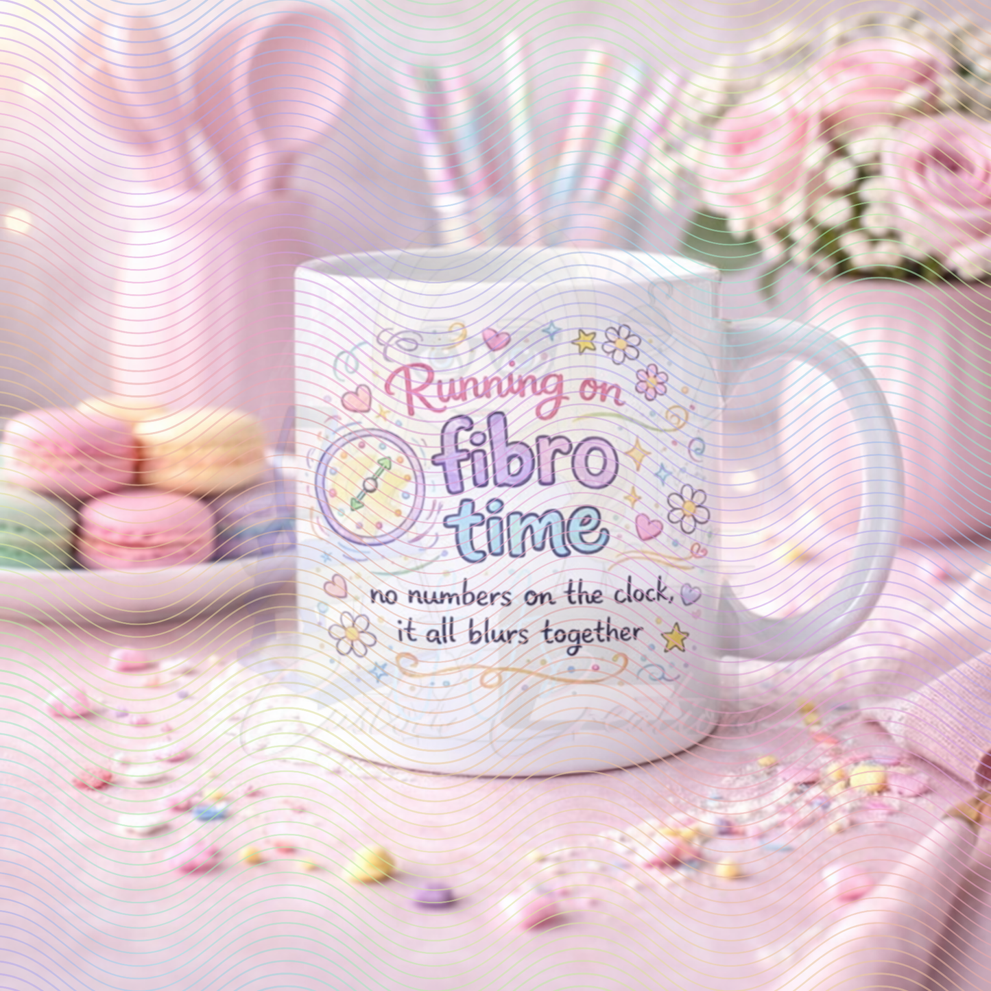 Fibro Warrior Mug – Chronic Illness Awareness Coffee Cup | Fibromyalgia Gift | Mug Cute Pastel Design