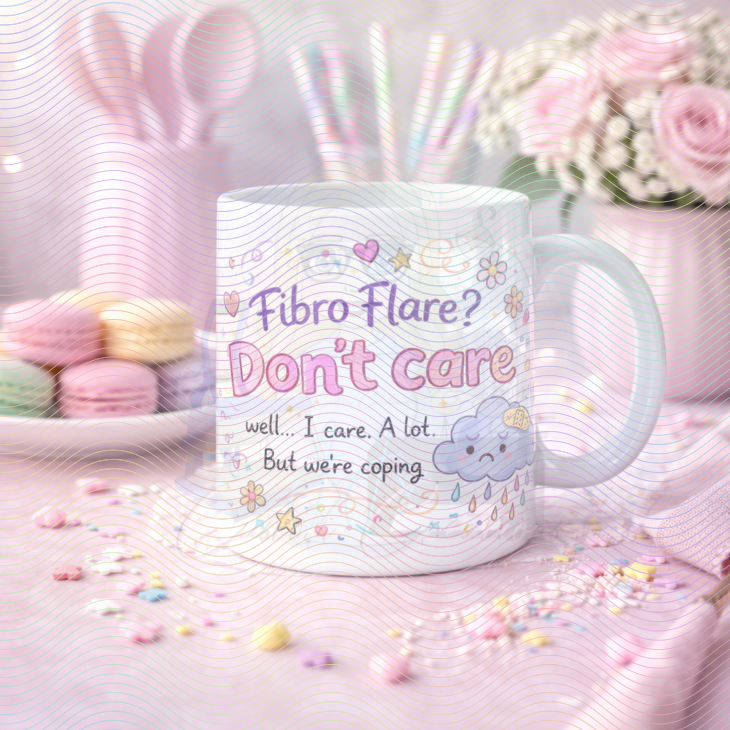 Fibro Warrior Mug – Chronic Illness Awareness Coffee Cup | Fibromyalgia Gift | Mug Cute Pastel Design