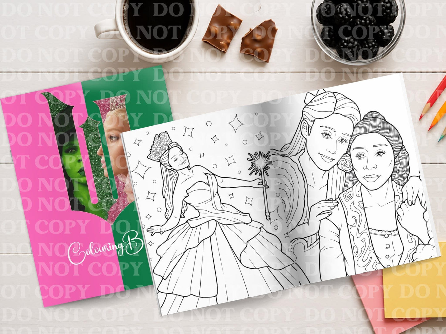 Wicked Colouring Book | Personalised Colouring Book | Wire Bound, 20 Pages | Colouring for Kids & Adults |