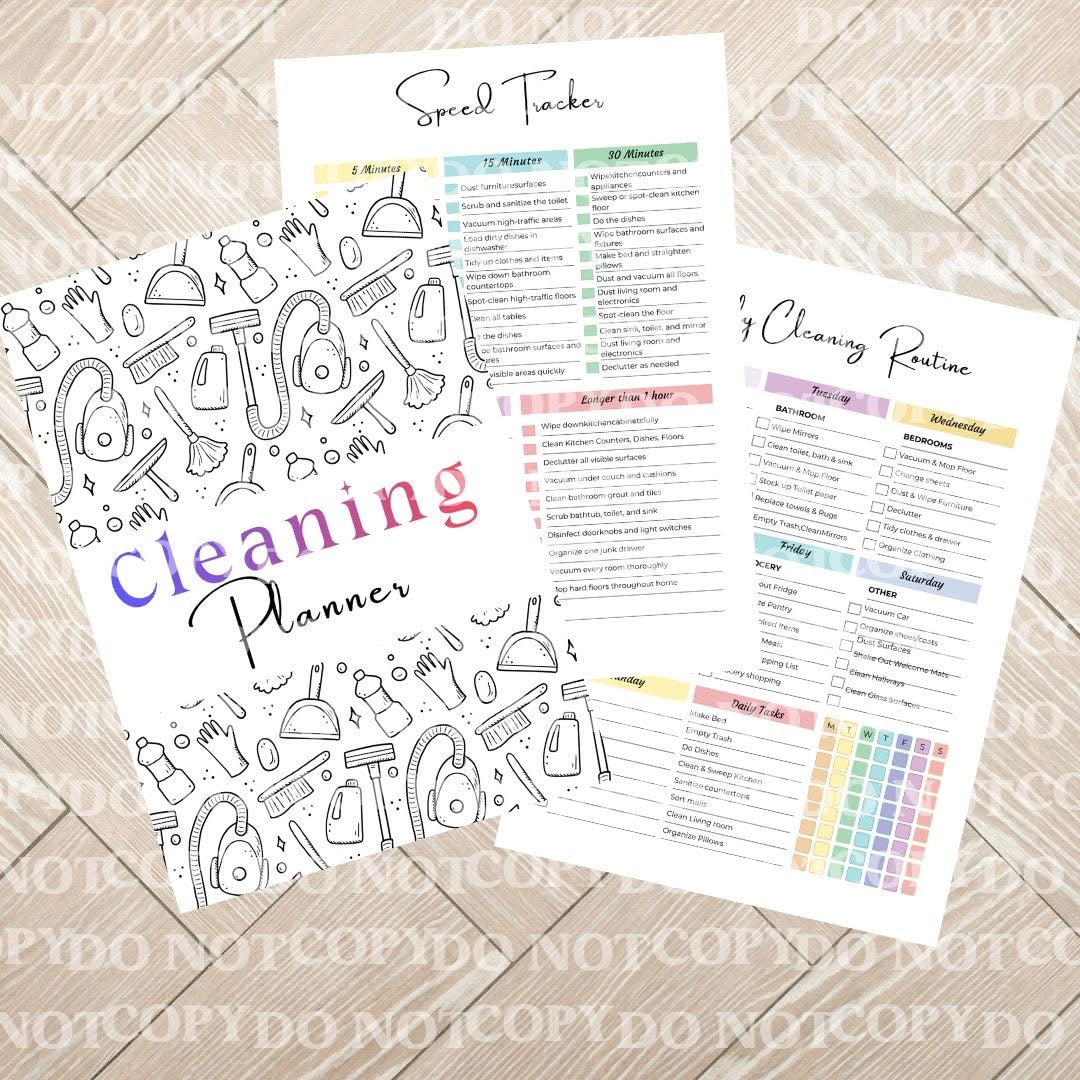 Yearly Cleaning Planner | spiral bound planner | a4 planner