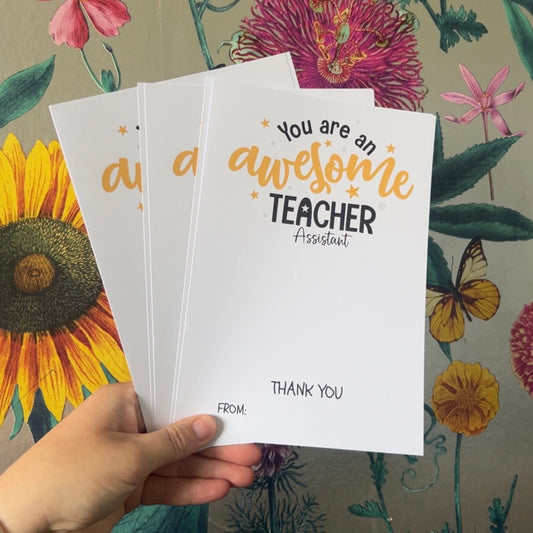 Teacher/TA Backing Card