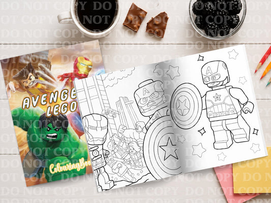 Lego Hero Colouring Book | Personalised Colouring Book | Wire Bound, 20 Pages | Colouring for Kids & Adults
