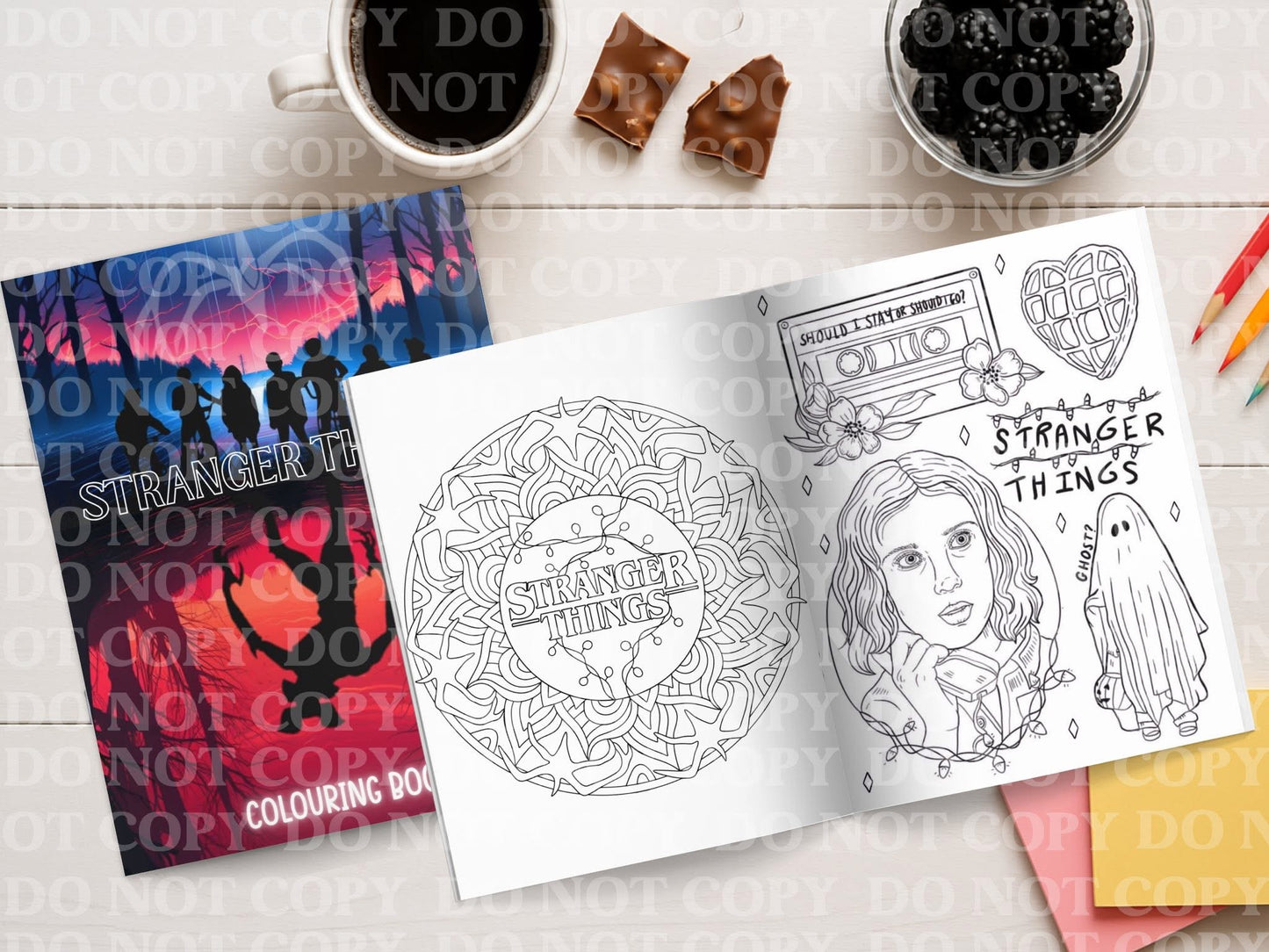 Stranger Things Colouring Book | Personalised Colouring Book | Wire Bound, 20 Pages | Colouring for Kids & Adults