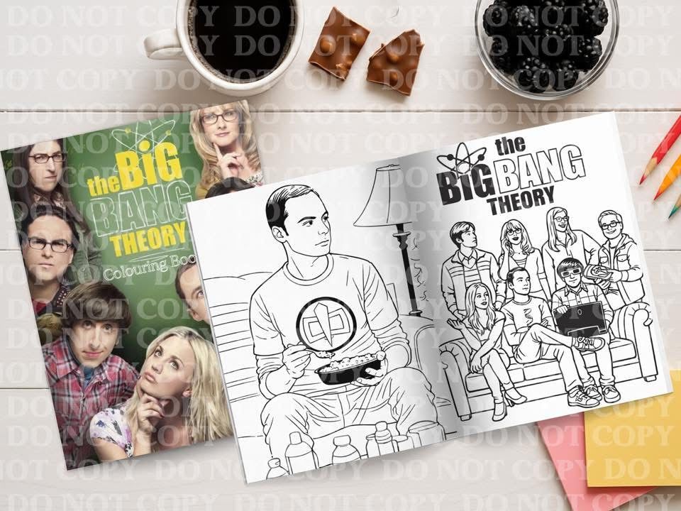 Big Bang Theory Personalised Colouring Book | Wire Bound, 20 Pages | Colouring for Kids & Adults |