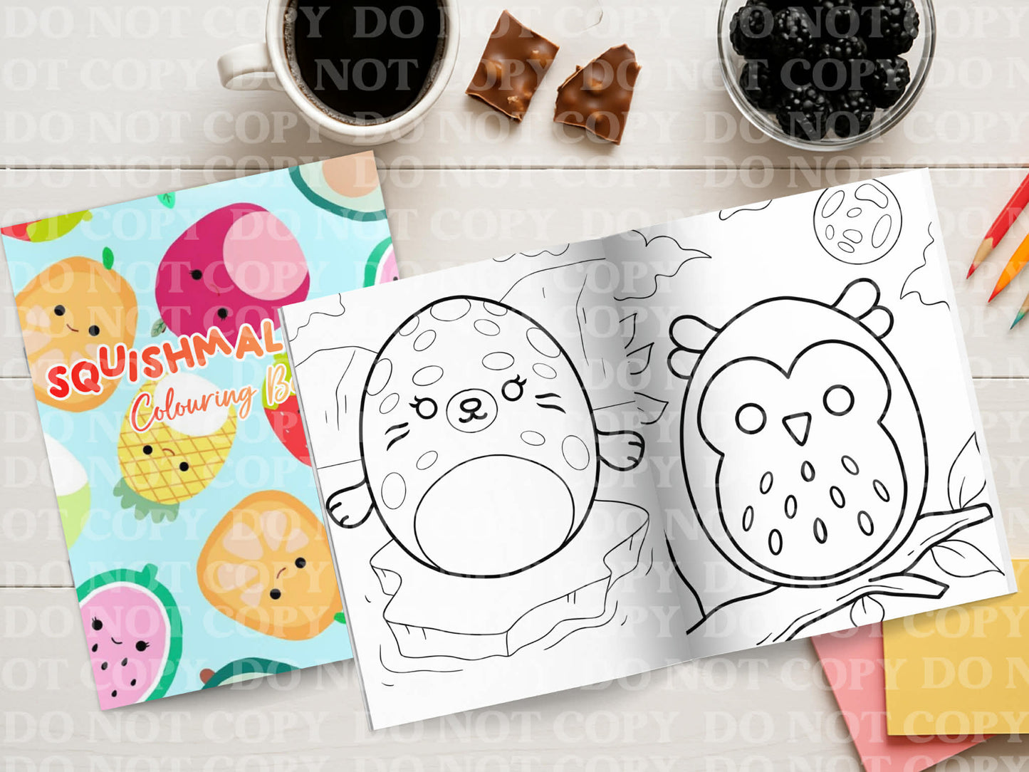 Squishmellow Colouring Book | Personalised Colouring Book | Wire Bound, 20 Pages | Colouring for Kids & Adults