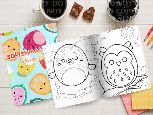 Squishmellow Colouring Book | Personalised Colouring Book | Wire Bound, 20 Pages | Colouring for Kids & Adults