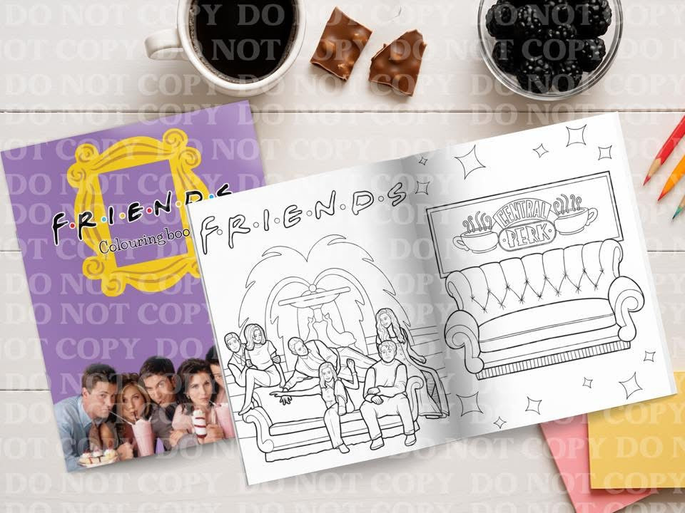 FRIENDS Colouring Book | Personalised Colouring Book | Wire Bound, 20 Pages | Colouring for Kids & Adults
