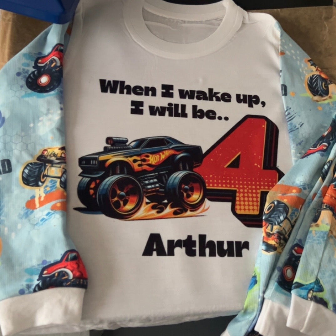“When I Wake Up I Will Be” Kids Striped PJs Set - Soft Sleepwear for Boys & Girls