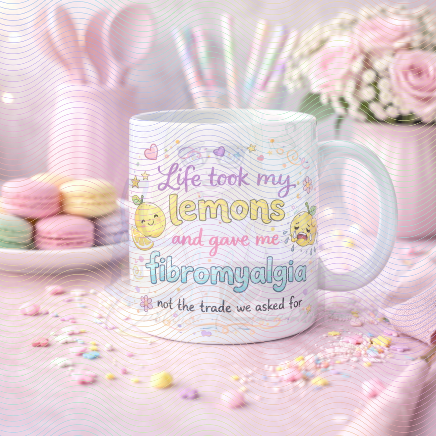 Fibro Warrior Mug – Chronic Illness Awareness Coffee Cup | Fibromyalgia Gift | Mug Cute Pastel Design