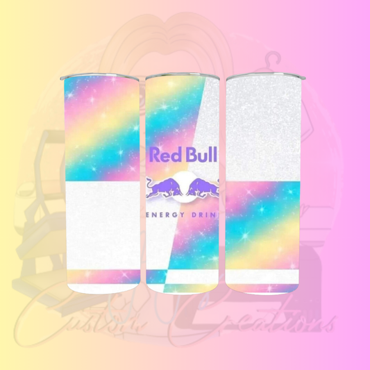 Rainbow red bull tumbler