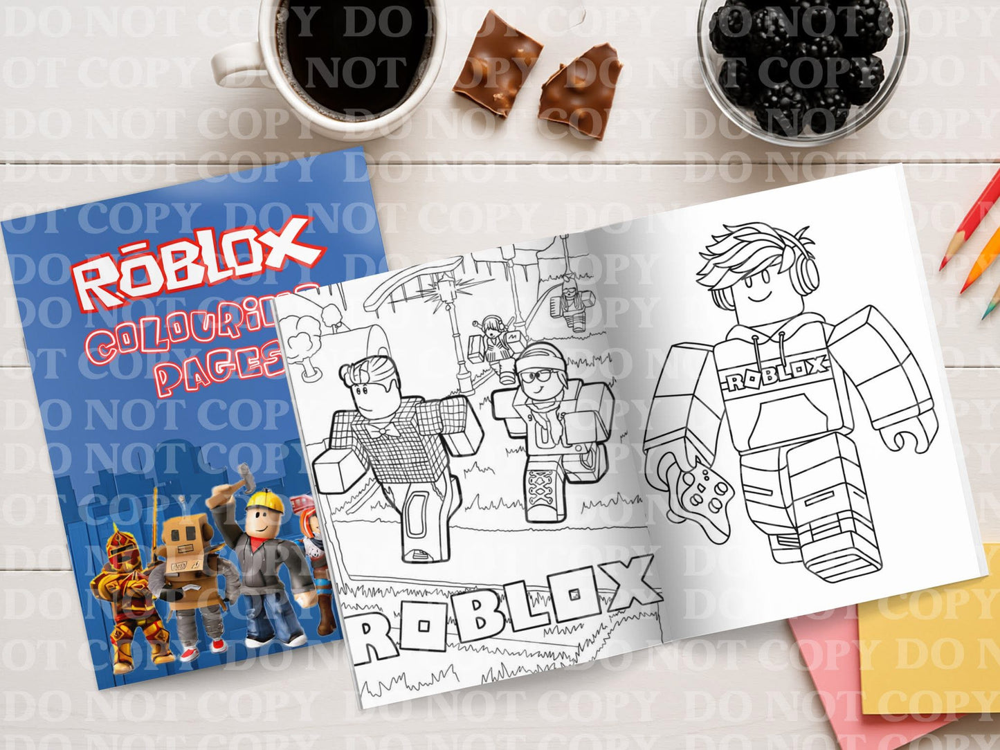 Roblox Colouring Book | Personalised Colouring Book | Wire Bound, 20 Pages | Colouring for Kids & Adults