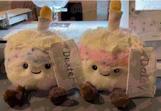 Birthday Cake Tag Tale Plush - personalised cake plush