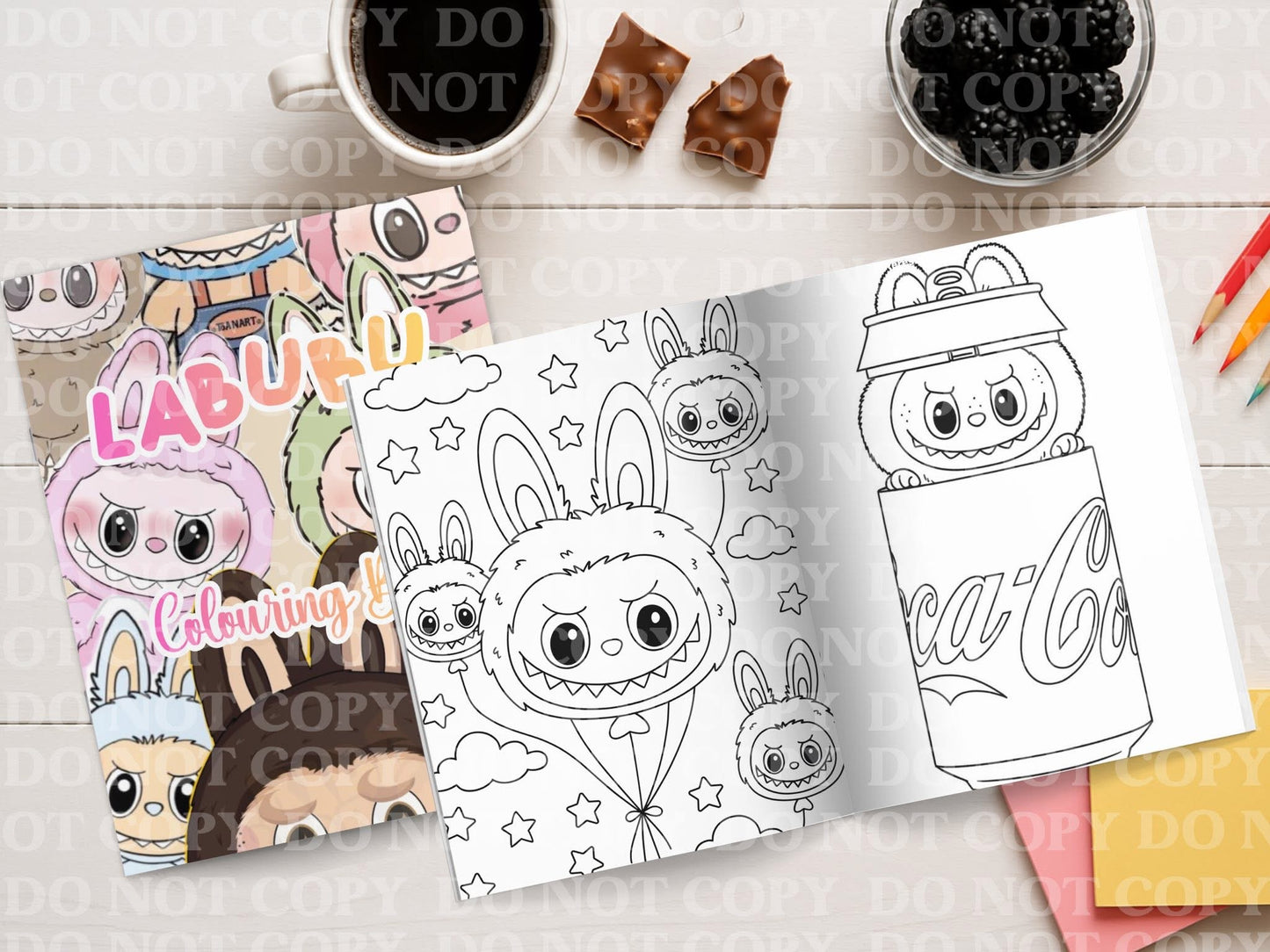 Labubu Colouring Book | Personalised Colouring Book | Wire Bound, 20 Pages | Colouring for Kids & Adults