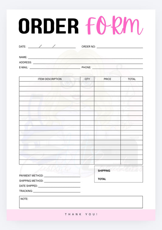 Order Forms for Small Business