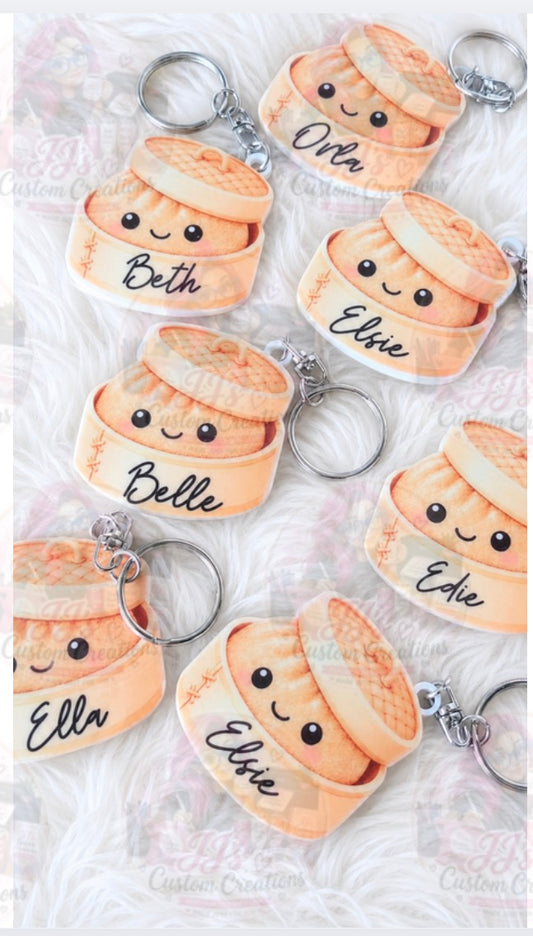 Personalised Squishy Dumpling Keyring