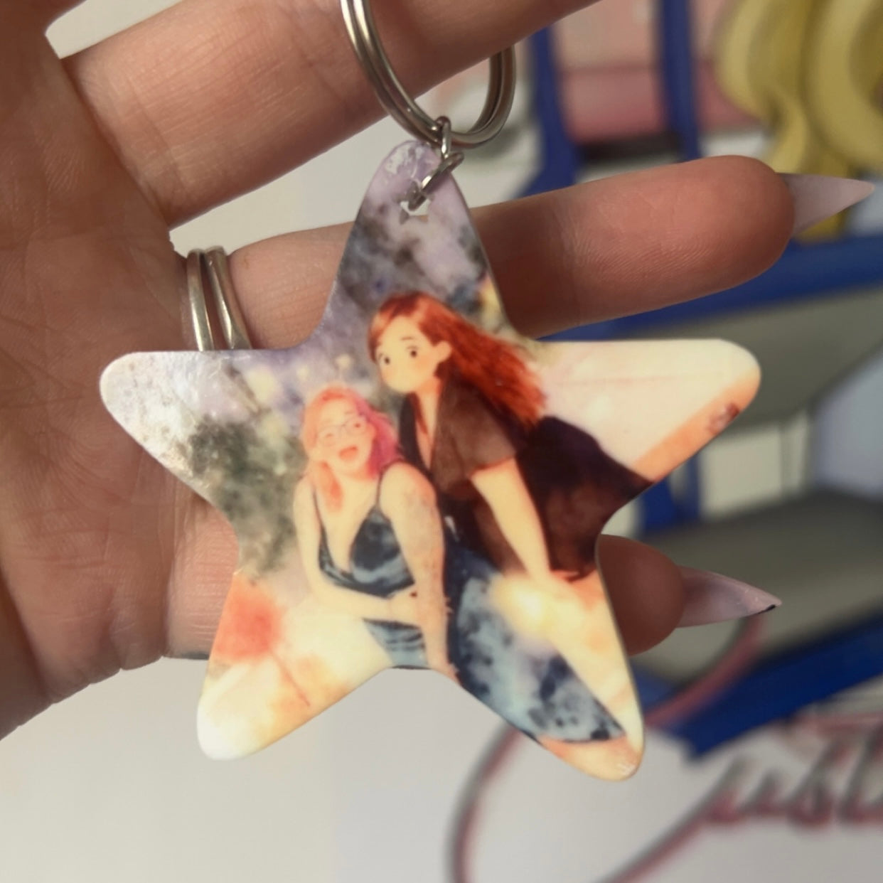 Custom Star keyring | personalised keyring gift | acrylic star